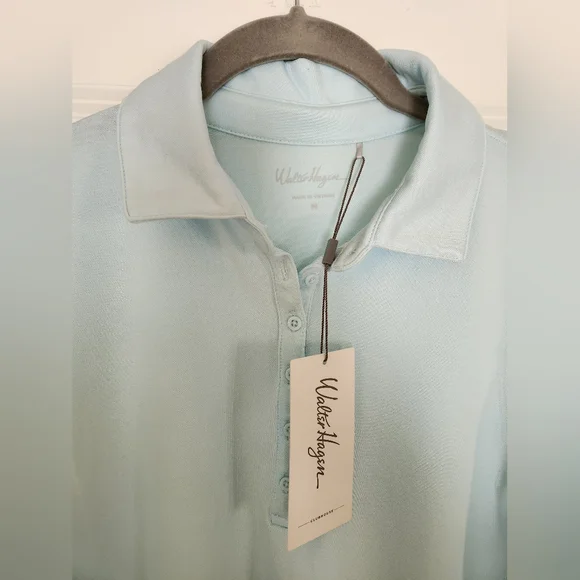 Walter Hagen Women's Clubhouse Flutter Sleeve Golf Shirt, size M, Light Blue NWT - Picture 6 of 10